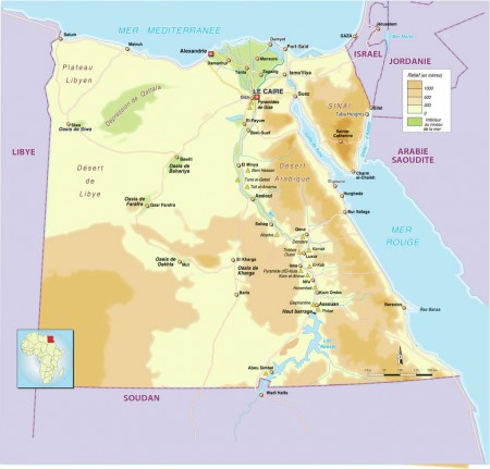 Une carte de l'egypte
